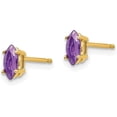 thumbnail image 2 of 14k Yellow Gold 6x3.2mm Marquise Amethyst earring - 6mm, 2 of 5