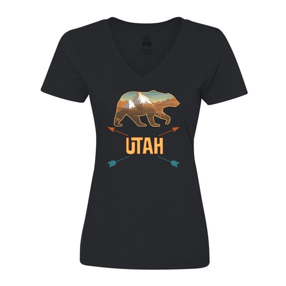 Inktastic Utah Vacation Bear Silhouette Women's V-Neck T-Shirt