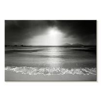 Elephant Stock Black And White Beach Wall Art - Horizontal Canvas Wall Art - Living Room Wall Decor - Beach Canvas - Gray And Black Decor - 12" x 8"
