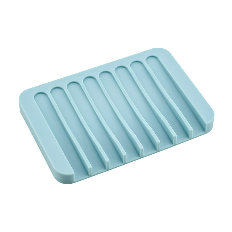 Bathroom Soap Dishes Dish Holder Stand Saver Tray Case for Shower-Silicone  Rubber Drainer Dishes for Sponge Scrubber Bathroom Kitchen Sink-Dishwasher  Safe-Drains Water 