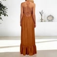 thumbnail image 6 of DGMIOCS Women's Backless Sleeveless Maxi Dress Oversized Duster Coat Style Long Dress with Spaghetti Straps for Everyday Versatile Wardrobe Coffee S, 6 of 7