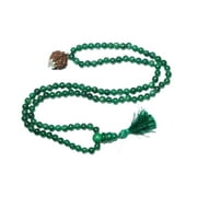 Mogul Kundalini Mala Green Jade Prayer Beads Japamala Rudraksha Pendent Yoga Necklace
