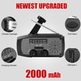 thumbnail image 2 of Fovendi Emergency Hand Crank Radio with LED Flashlight, AM/FM NOAA Portable Weather Radio with 2000mAh Power Bank Phone Charger, USB Charged & Solar Power for Camping, 2 of 10