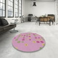thumbnail image 3 of Ahgly Company Indoor Square Patterned Pink Novelty Area Rugs, 3' Square, 3 of 6
