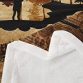 thumbnail image 4 of Couverture de Cabine Rétro Rayures en Bois Marron Couverture en Polaire de Ferme, 4 of 6