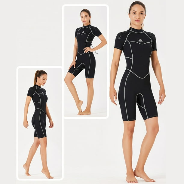 Trajes de bano para mujer Sueno de manga corta Ultrathin Traje de neopreno de secado rapido Traje de bano para hombre Calido para buceo surfing mujer natacion negro xl Guardurnaity OD019361 05