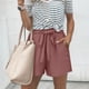 thumbnail image 4 of Pantalones de Cintura Elástica de Pierna Ancha para las Mujeres Cordón de Lino Largo, Pantalones de Cintura Media Sólidos Casuales, 4 of 9