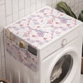 thumbnail image 1 of Romantic Washing Machine Organizer, Vintage European Paris Eiffel Tower with Flowers Floral Swirls Art, Anti-slip Fabric Top Cover for Washer and Dryer, Pale Blue Pink and White, by Ambesonne, 1 of 1