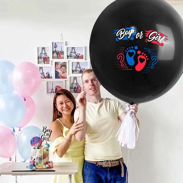 Fiudx Globo para Revelar El Género de Tu Bebé, Globo para Niño o Niña, 2 Globos 36 Pulgadas En Forma Congestionada, Suministros para Fiesta de Revelación de Género de Baby Shower.