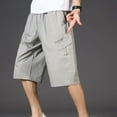 thumbnail image 4 of USNSM (L-5XL) Big and Tall Men's Casual Cargo Shorts Classic Drawstring Elastic Waist Summer Stretch Short with 6 Pockets Gray XXXXXL, 4 of 7