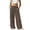 Brown, variant on Plus Size Pants with Pockets for Everyday and Work - Breathable Loose Fit Wide Leg Trousers in Solid Color