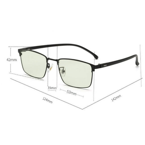 Flat Lens Anti Blue Light Glasses Photochromic Discoloration Lightweight PC and Metal Frame Eye Protection Glasses and