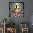 thumbnail image 4 of Luxe Metal Art 'Warning Man Cave What Happens Stays' by Lightbox Journal, Metal Wall Art, 36"x36", 4 of 9