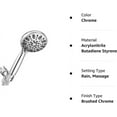 thumbnail image 5 of "Couradric Handheld Shower Head, 6 Spray Settings, High Pressure, Brass Swivel, Extra Long Hose, Chrome, 5""", 5 of 11