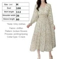 thumbnail image 2 of Women's Long Sleeve Floral Maxi Dress V Neck Casual Long Dresses Cocktail Beach Party Maxi Dress, 2 of 6