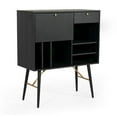 thumbnail image 4 of Modrest Billy Modern Black Oak & Gold Tall Buffet, 4 of 5