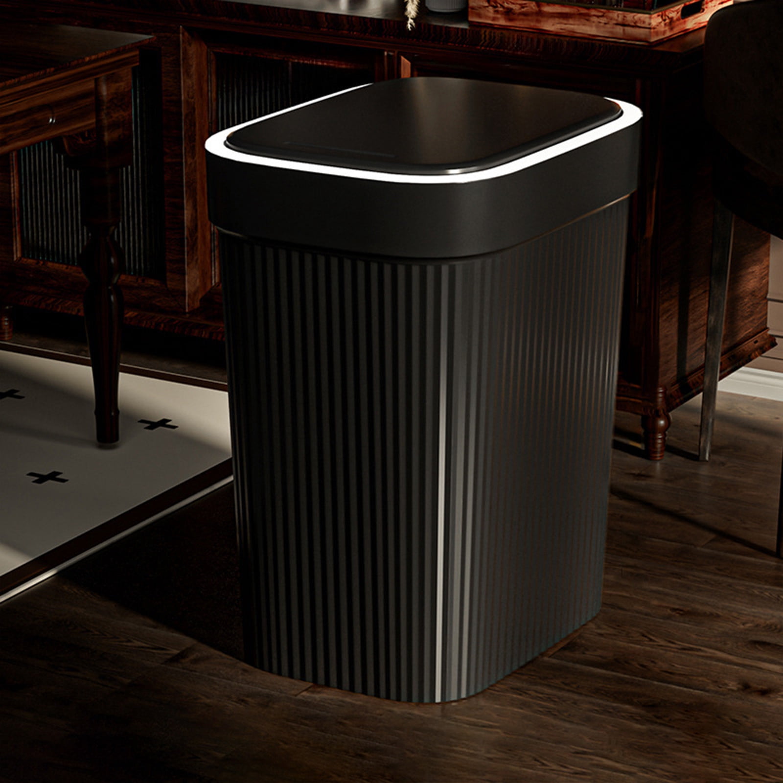 Touch Trash Can under $5! Cagogo Press Top Trash Can with Flip Lid, Kitchen Bathroom Garbage Bin, Space Saving Waste Basket, Touch Top Trash Can, Modern Household Waste Container