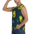 thumbnail image 3 of Lsque Avocado in Space Print Men's Cotton Blend Sleeveless Muscle Shirts (S-3XL)- Moisture Wicking, Odor Protection, UPF 30+,Large, 3 of 8