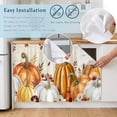 thumbnail image 5 of Fall Orange Pumpkins Small Sink Skirt 10"Wx11"L,Dustproof Under Sink Curtain with Self Adhesive Tape,Thanksgiving Floral Maple Leaf Cabinet Curtain Cover for Bathroom Vanity,Kitchen Storage Shelf,RV, 5 of 9