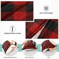 thumbnail image 4 of Red and Black Plaid Plush Pillow Case, Zippered Bed Pillow Pillowcases, Super Soft and Cozy Pillowcase Covers for Sleep Decor Giftsation - King Size 20x40in, 4 of 7