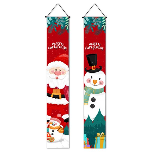 Monstrate 2 piezas de pancartas colgantes de Navidad, porche, carteles de bienvenida, cortina, decoración Vertical de vacaciones, pared del Type5 NO5
