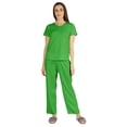 thumbnail image 1 of Inkmeso Ensemble de Nuit 2 Pcs pour Femmes Manches Courtes Haut & Pyjama en Coton Doux, 1 of 7