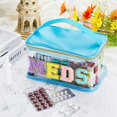 thumbnail image 2 of Bolsa de cosméticos Geetery Chenille Letter Blue Nylon para mujer, 2 of 7