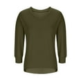thumbnail image 4 of Lmnyox V Neck Sweatshirts for Women Fashion Loose Long Sleeve Solid Pullover Shirts Casual Basic Tops, 4 of 7