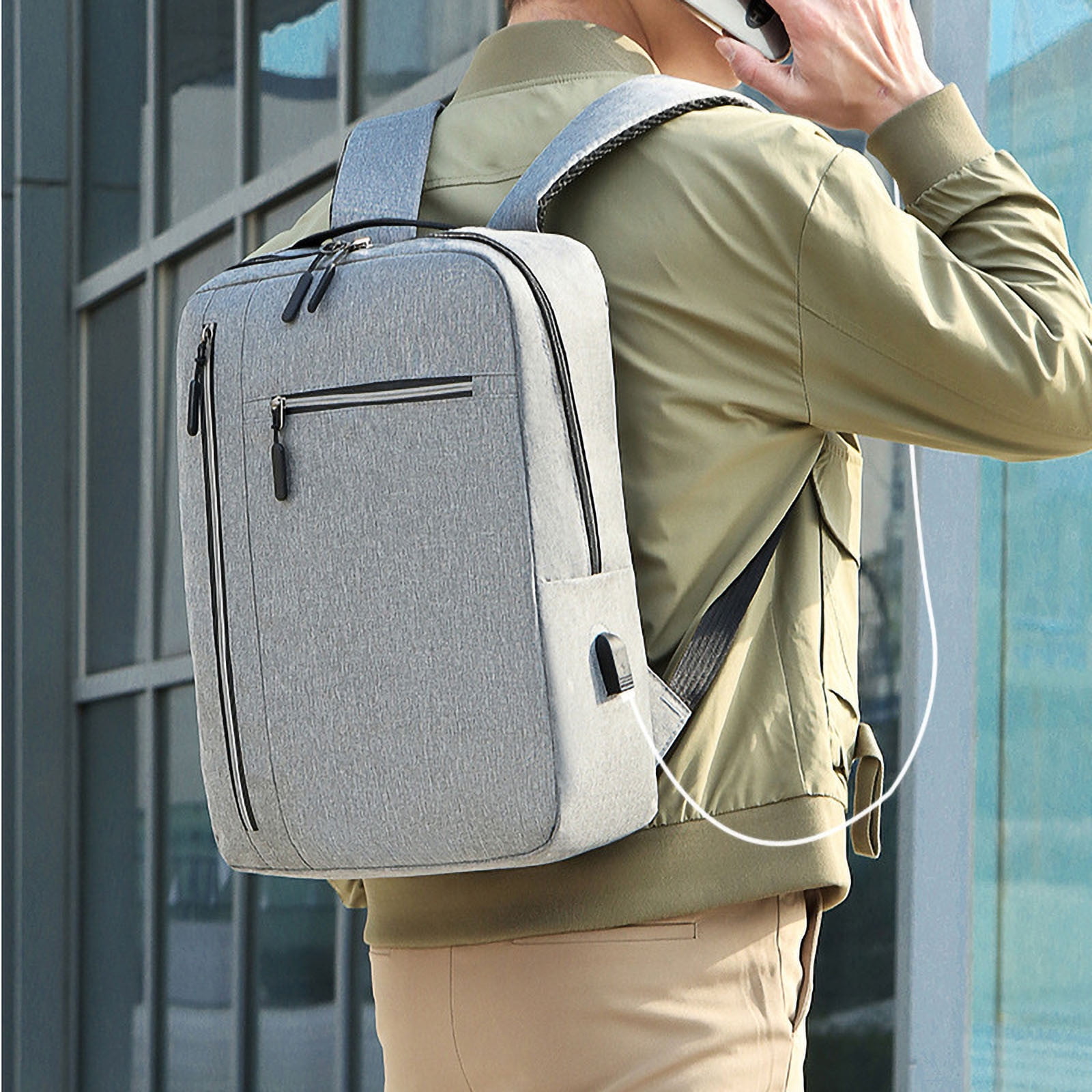 Fashion Male Business Backpack Set, 3-Piece USB Charging Laptop Bag, High-Capacity Bag for Women Men