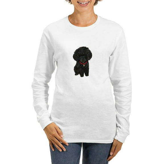 CafePress - Poodle Pup (Blk) Women's Long Sleeve T Shirt - Women's Long Sleeve Graphic Casual T-Shirt