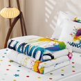 thumbnail image 6 of Homewish Watercolor Ball Player Zipper Full Size Comforter Sets with Fitted Sheet and 2 Pillowcases,Handball Print Zipper Bedding Set,White,Polkadot Reversible,4pcs, 6 of 8