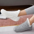 thumbnail image 1 of 2 piezas de invierno para mujer, calcetines antideslizantes, transpirables, antideslizantes, suaves, cálidos, cómodos, calcetines cálidos de invierno gris Yotijar calcetines calientes de invierno para mujer, 1 of 9