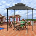 thumbnail image 3 of Outdoor Patio Gazebo, 8 x 5 Ft Patio BBQ Shelter, Double Tier Gazebo Canopy Tent with Air Vent, Hooks and Bottle Opener, Outdoor Gazebo Canopy with Steel Frame for Patio Backyard Deck Outdoor, B1857, 3 of 9