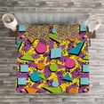 thumbnail image 3 of Ambesonne Vintage Quilted Bedspread Set 3 Pcs, Funky Geometric Style, Queen Size, Multicolor, 3 of 3