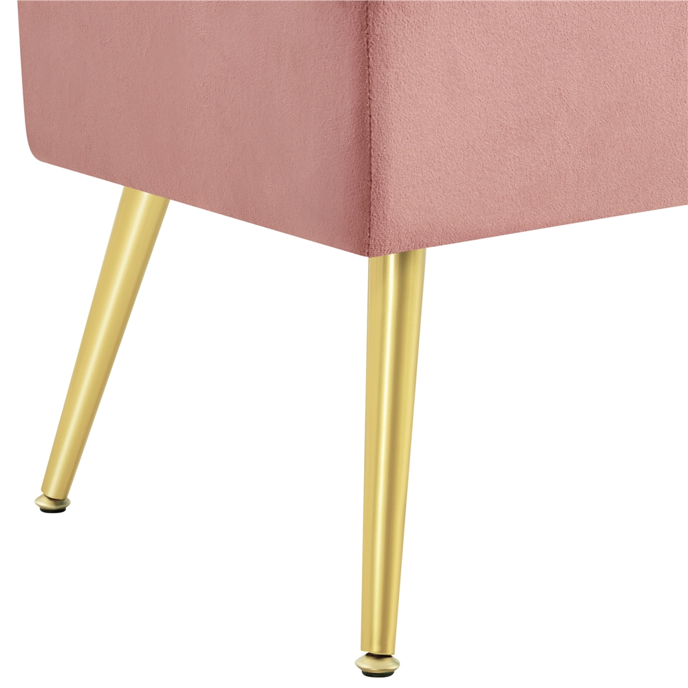 Renwick Modern Ottoman Upholstered Footstool Bench, Pink