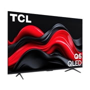 TCL 65” Class Q6 4K UHD QLED TV with 1x Quick Start Guide, 1x Power Cable, 2x AAA batteries for remote, 1x TV remote, 2x TV Stands, 2x VESA adapters, 4x Stand Screws, 65Q651G