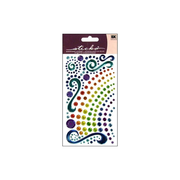 EK Sticko Sticker Sparkler Rainbow Dots