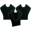 3 6 Tier Black Flocked Cardboard Necklace Chain Display Bust Easels