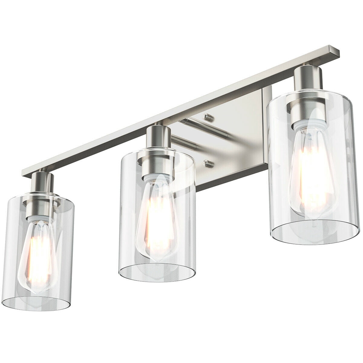 Patiojoy Bathroom Vanity Light Modern Wall 3-Light  Sconce Fixtures W/ Clear Glass Shade