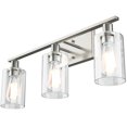thumbnail image 3 of Topbuy Bathroom Vanity Light Modern Wall 3-Light  Sconce Fixtures W/ Clear Glass Shade, 3 of 6