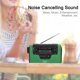 thumbnail image 2 of Radio solar FM/AM/SW con manivela, tarjeta de memoria, música para llamadas manos libres Bluetooth, radio FM solar verde, 2 of 14