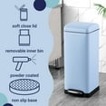 thumbnail image 4 of happimess Betty Retro 8-Gallon Step-Open Trash Can, Tide Pool Blue, HPM1007I, 4 of 10