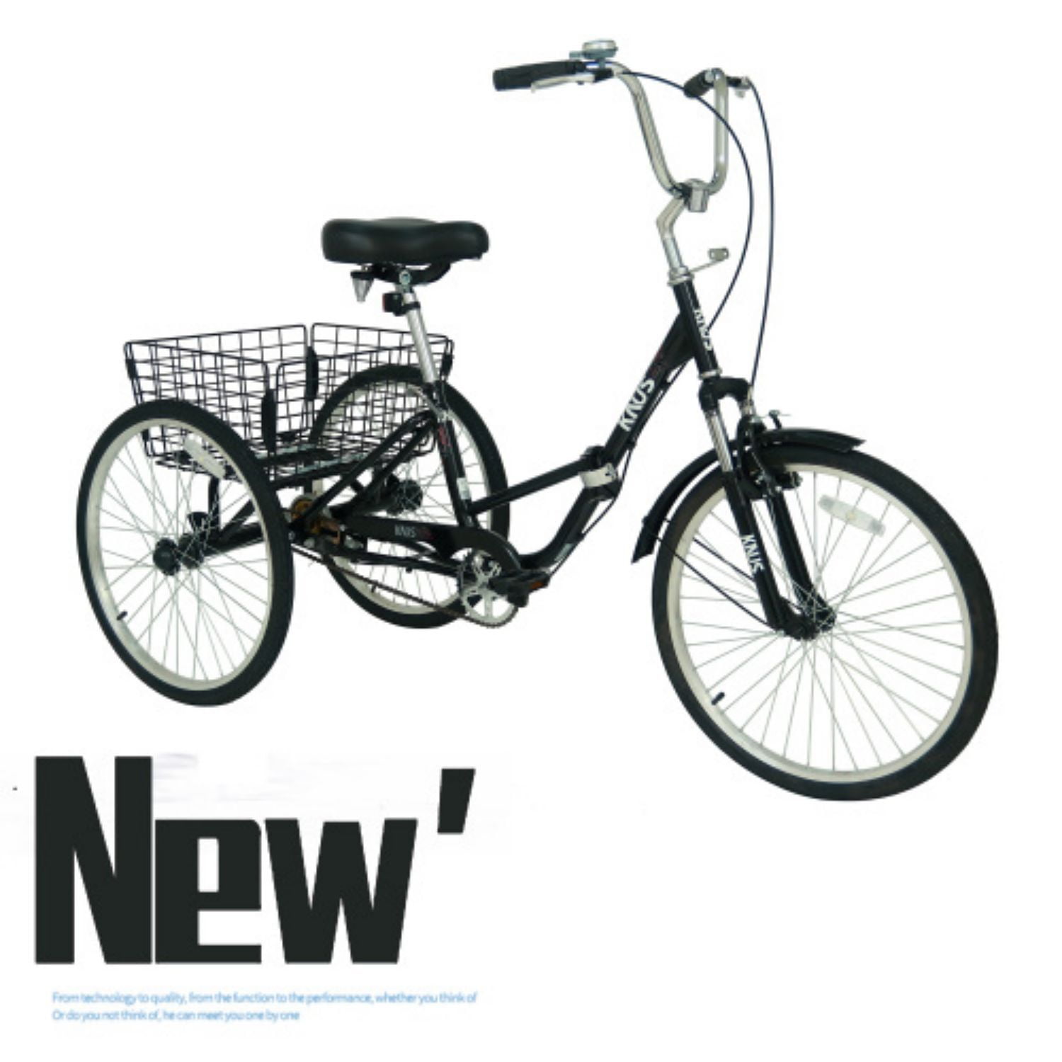 Cmgb Folding Tricycle Single Speed 24 Inch Adult Tricycles Three Wheel