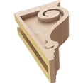 thumbnail image 6 of 3"W x 6"D x 9"H Classic Scroll Rough Cedar Woodgrain TimberThane Corbel, Primed Tan, 6 of 6