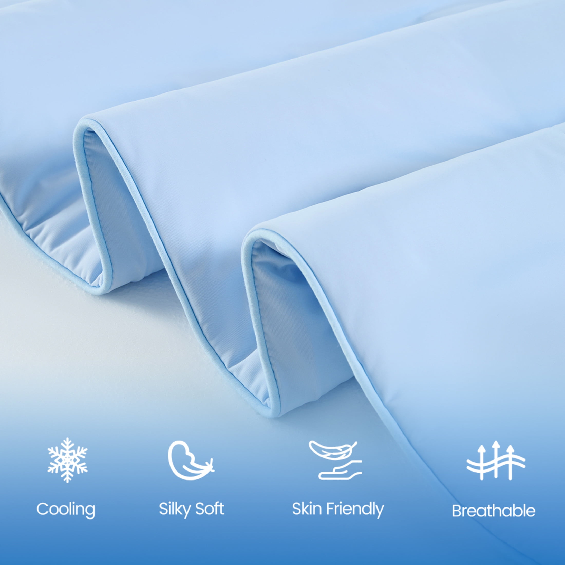 GDF Studio 108x90" King/Cal King Cooling Down Alternative Comforter, All-Season Bedding for Hot Sleepers, Ice Blue
