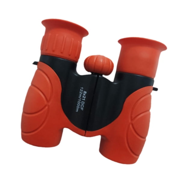 Prismáticos para niños, telescopio de juguete a prueba de golpes, regalo portátil, regalo para niños, juguete de aumento para acampar para Detective Rojo