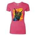 thumbnail image 2 of Cute Colorful Rainbow Doberman Dog Dog Lover Womens Slim Fit Junior Tee, Hot Pink, 2XL, 2 of 3