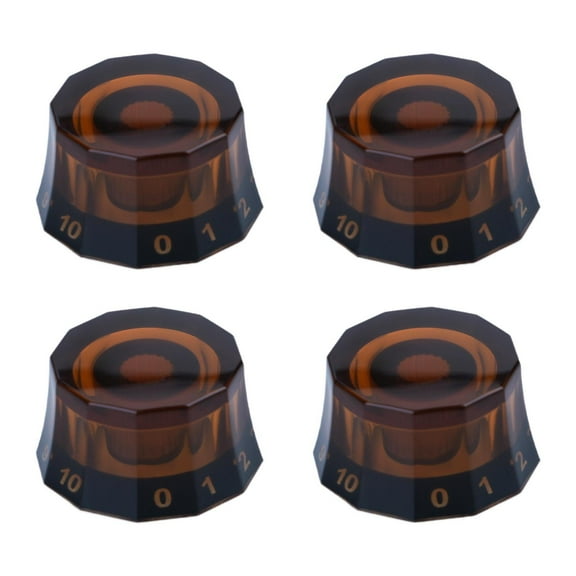 LeeQinersw 4 Pieces Guitar Knobs 6mm(0.24") Dia Shaft Pots Bass Knob Repair Maintenance Light Brown