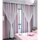 thumbnail image 1 of Cortinas Yancorp para dormitorio de niñas, habitación infantil, 160 x 160 cm, rosa y gris, 1 of 6