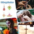 thumbnail image 5 of Cinco de Mayo Opaque Printed Acrylic Pendant Locking Stitch Markers 304 Stainless Steel Leverback Earring & Steel Wine Glass Charm Rings Stitch Marker, 5 of 5